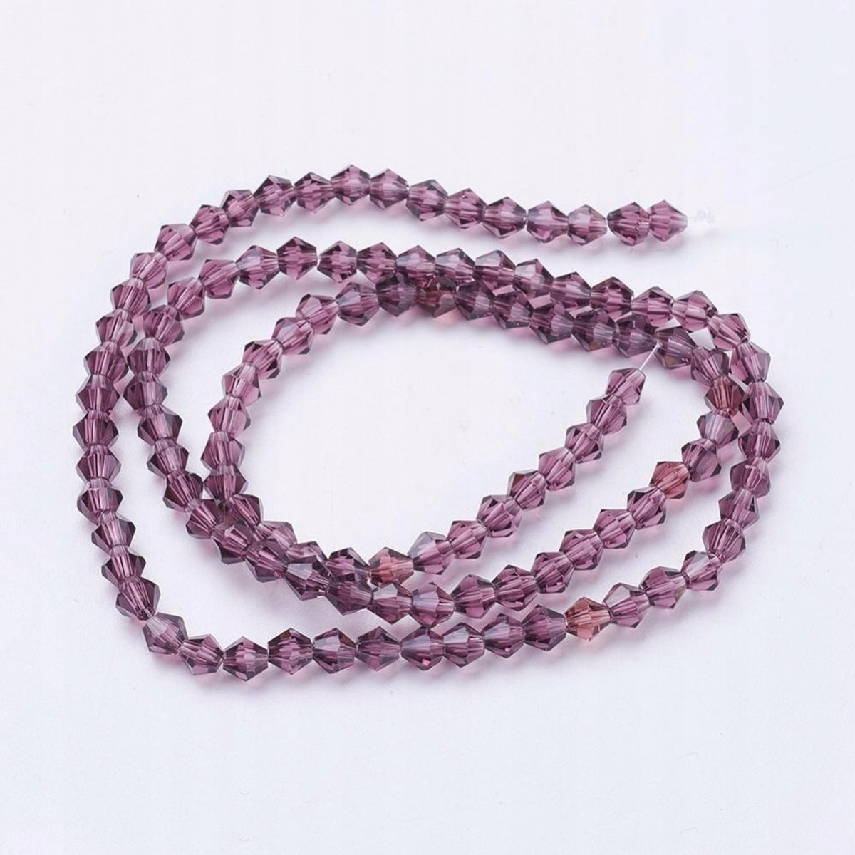 Glazen Bicone Kralen, Facet, Lilac, 4x4mm, 106 stuks