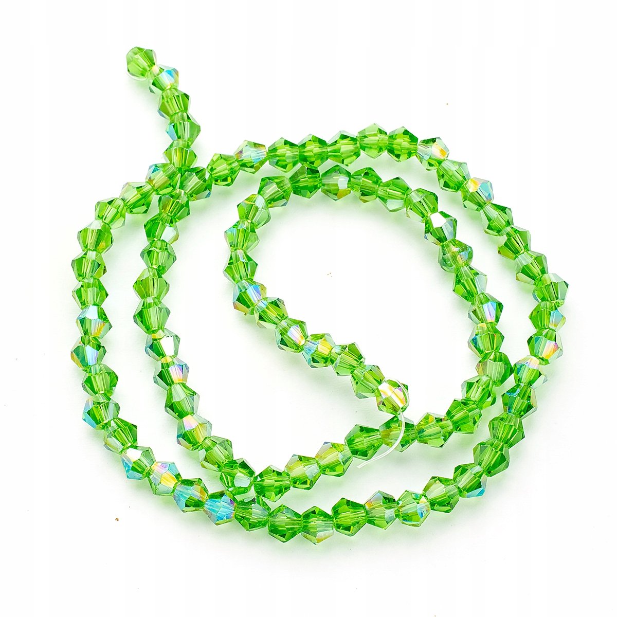 Gecoate Glazen Bicone Kralen, Regenboog Effect, 4x4mm, 80 stuks