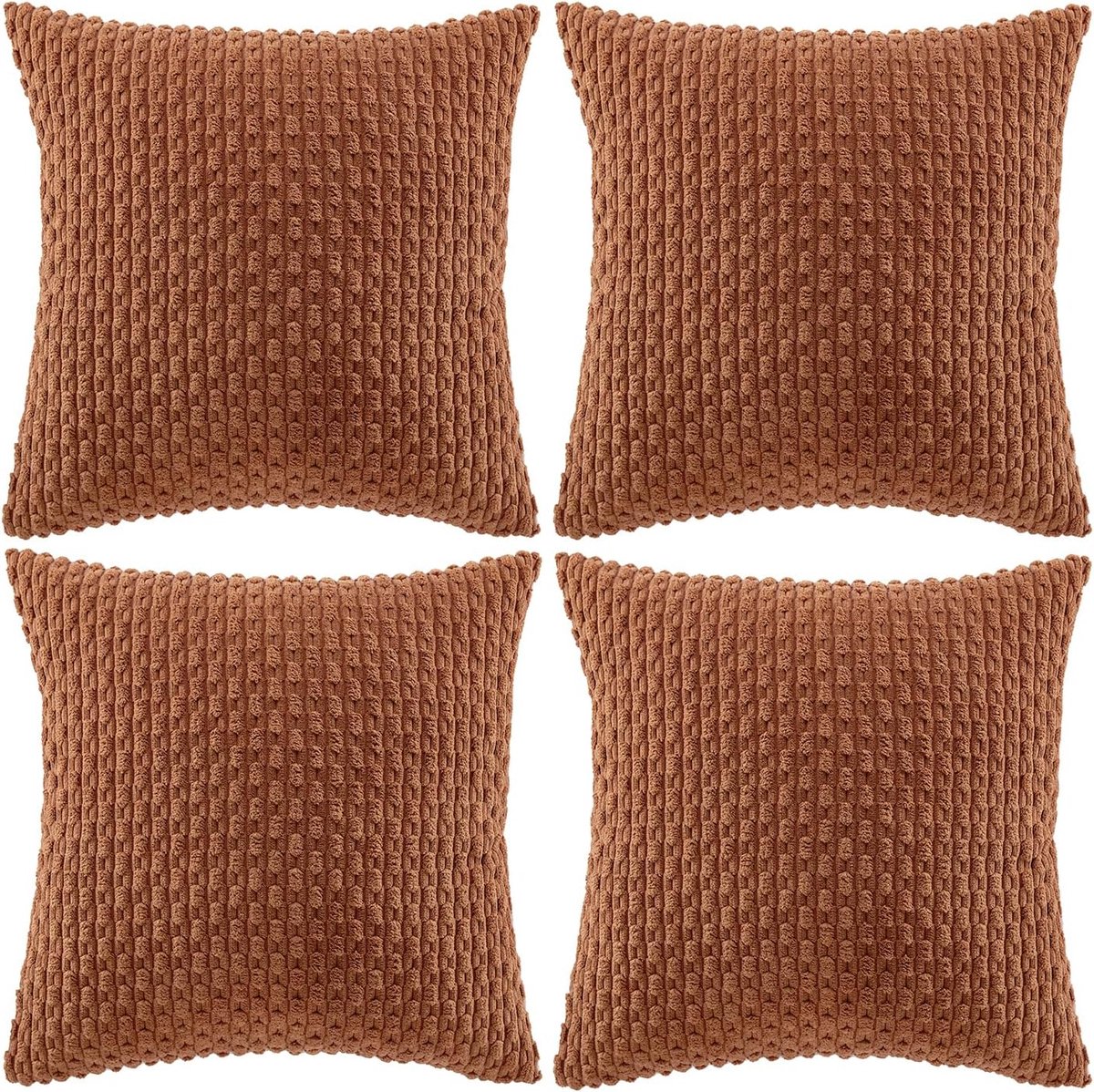 Set of 4 Boho Cushion Covers Couch Cushion Covers 50 x 50 cm Corduroy Modern Soft Decorative Cushion Covers for Sofa - ShopVlot