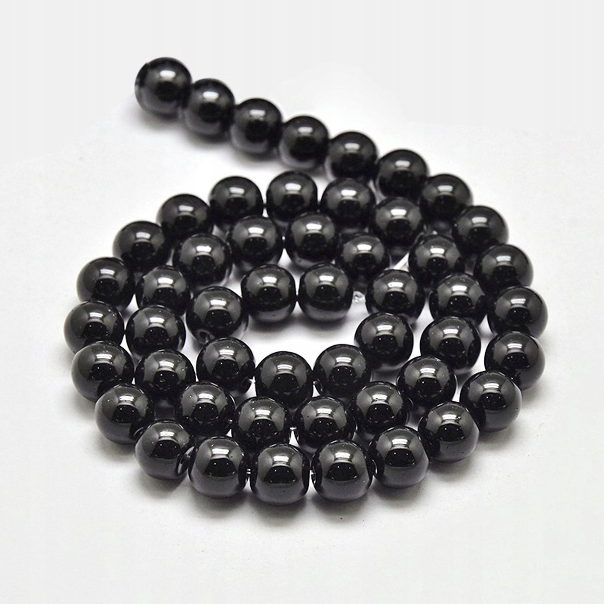 Zwarte Glazen Kralen, Rond, 12mm, 33 Stuks