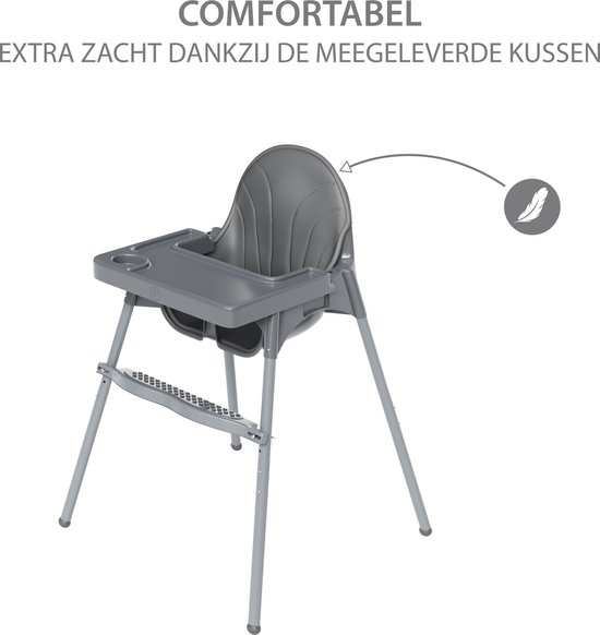 Liefjes & Co Eetstoel Baby - Kinderstoel - Grijs - Met Kussen van Liefjes & Co — afbeelding 3