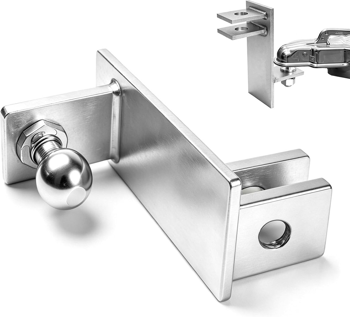 Trekhaak met 50 mm kogelkop, trekhaak voor manoeuvreerhulp aanhangers tot 3T, van 10 mm massief staal met verzinkt - ShopVlot