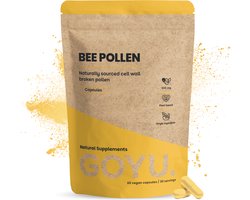 GOYU Bijenpollen extract 1000 mg per dagdosering 60 Capsules - Stuifmeelkorrels - bee pollen - bijen pollen - Koolzaad - Celwand gebroken - 500 mg per capsule - 60 capsules - Zonder toevoegingen - Lab getest - 30 dagen voorraad per zakje