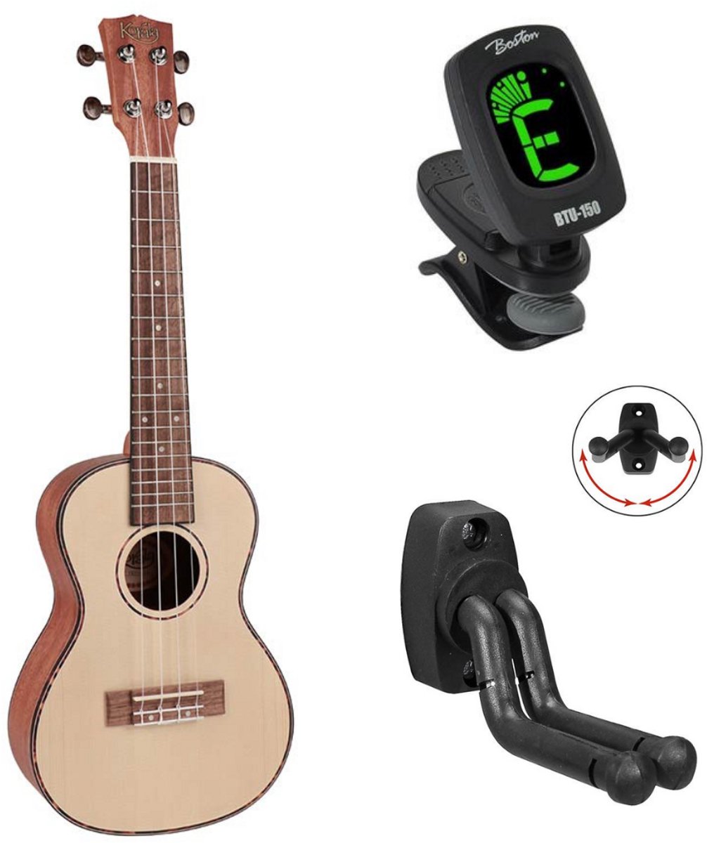 Korala UKC-410 bundel Naturel Performer Series Concert ukulele