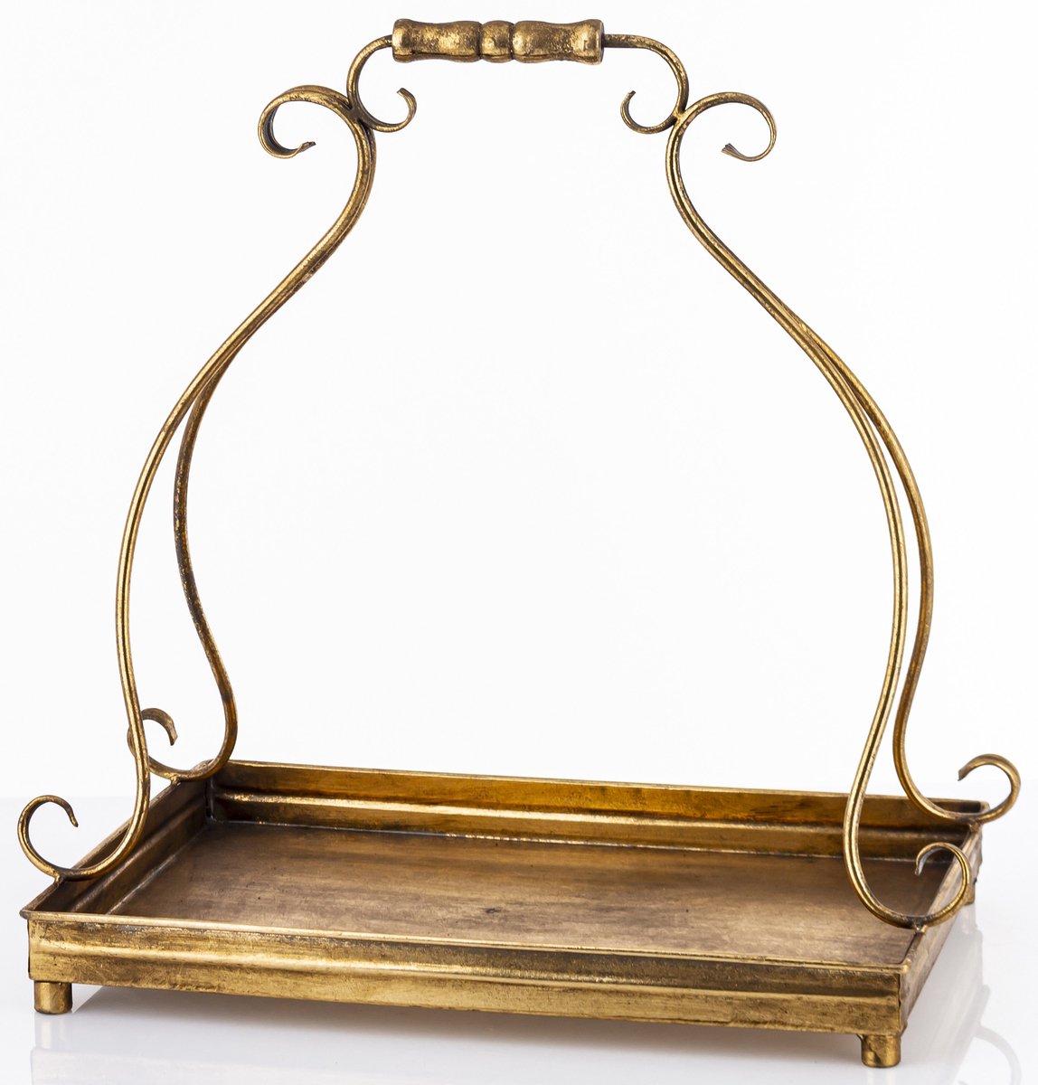 Vintage Koperen Decoratieve Serveerschaal met Handvat 31x32x21cm