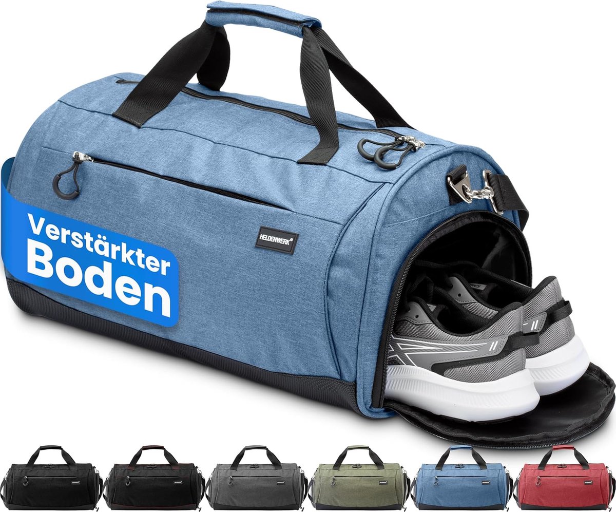 Sporttas met schoenencompartiment - navy blauw - waterdicht - ideaal voor training