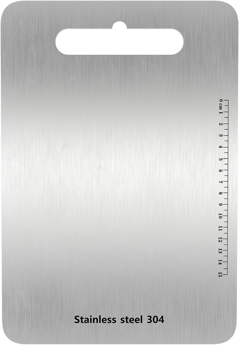 Snijplank - Roestvrij Staal - 24 x 15 cm - Antibacterieel en Hygiënisch - Voor Keuken Gebruik