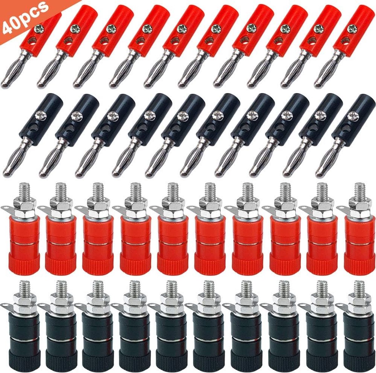 Dailygoods - 40-delige Premium Banana Plug Connector Kit - Voor Audio Apparatuur