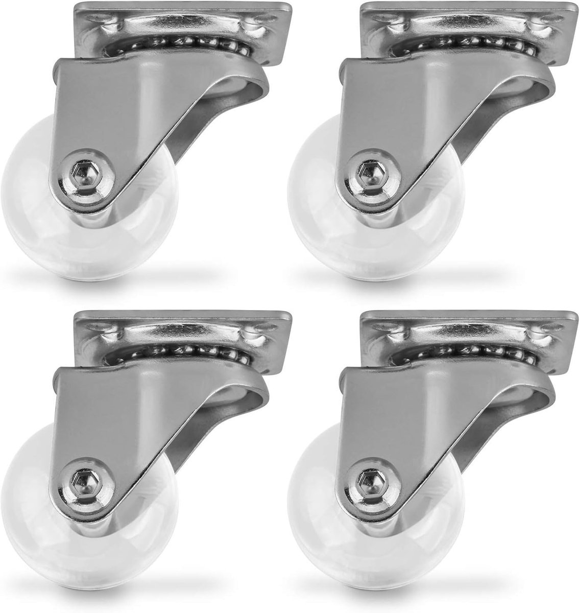 SOTECH 4 pieces Swift swivel castor, transparent, diameter: 35 mm - ShopVlot
