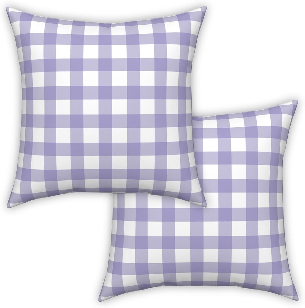 Vichy 40 x 40 cm Purple Cushion Covers Decorative Cushion Covers for Sofa Living Room Home Decor Pack of 2 - ShopVlot