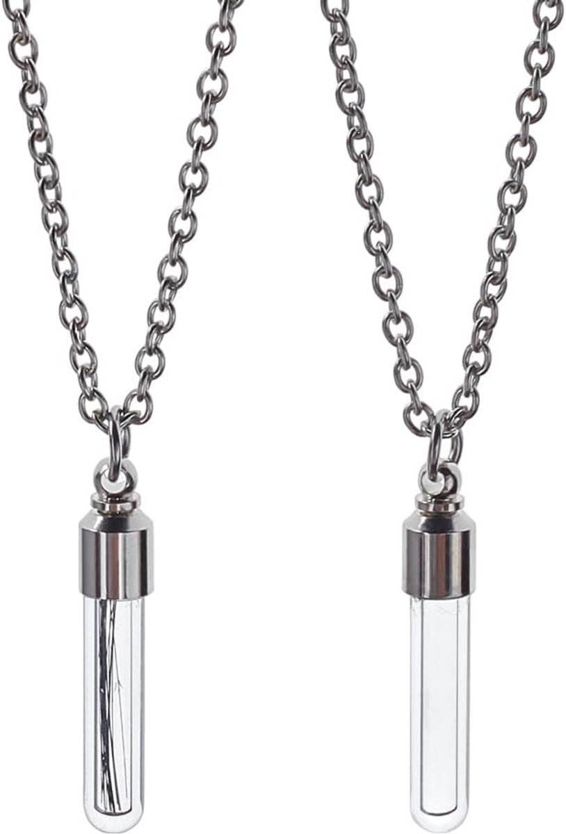 2 Pcs Urn Shaped Necklace for Ash Transparent Glass Bottles Pendant Necklace Memorial Bottles Charm Cylinder Cremation - ShopVlot