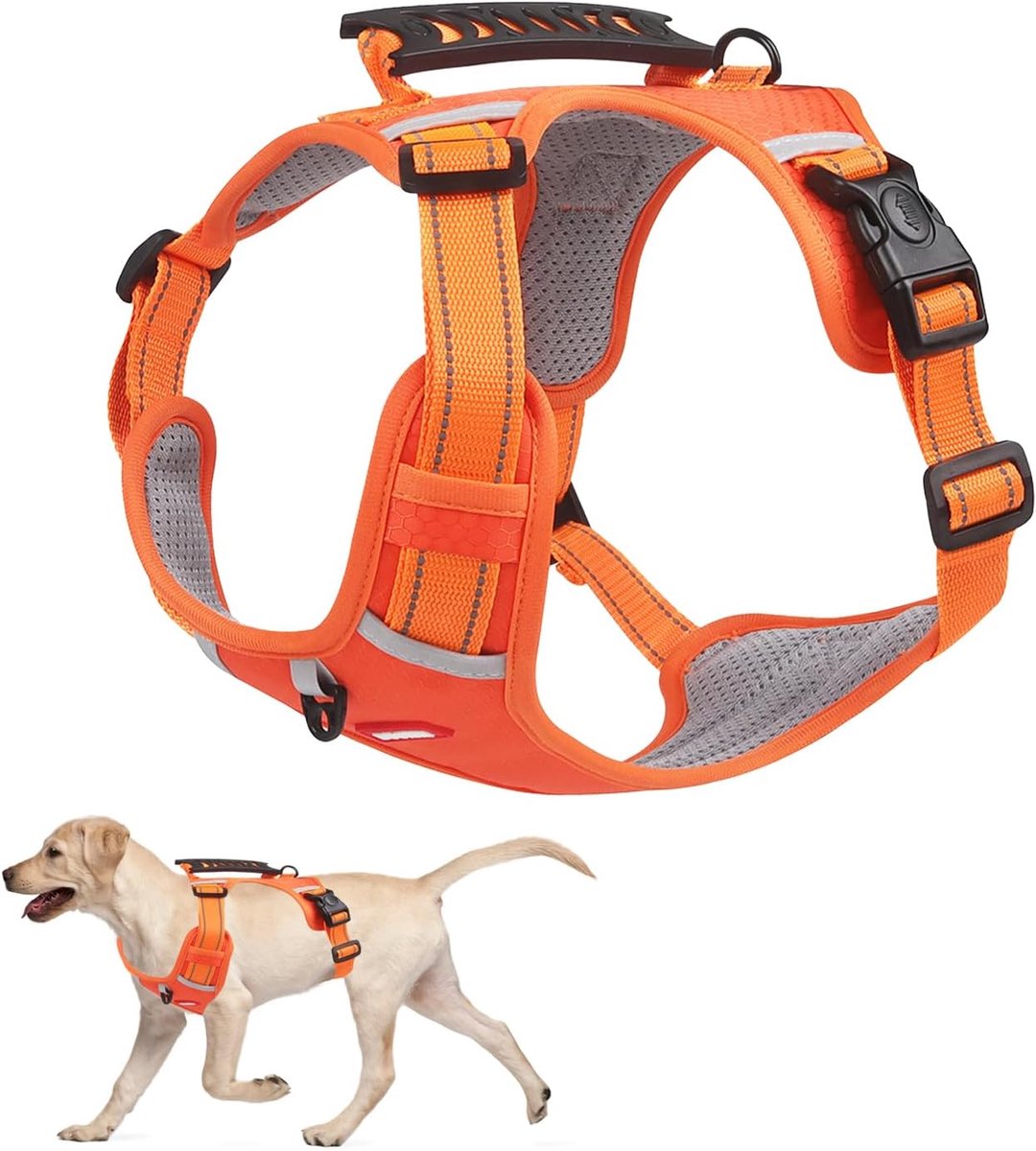 1 Pcs Pet No Pull Dog Harness, No Pull Dog Harness, Adjustable Pet Reflective Strip Harness Easy to Control for - ShopVlot