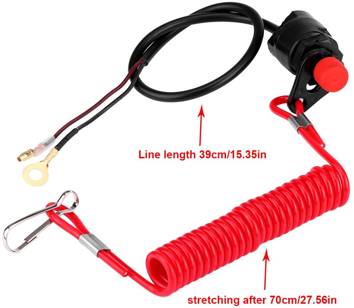 Emergency Off Switch Quickstop Outboard 1 Piece 12V Motorcycle Double Flame Switch Motor Lanyard Kill Switch - ShopVlot