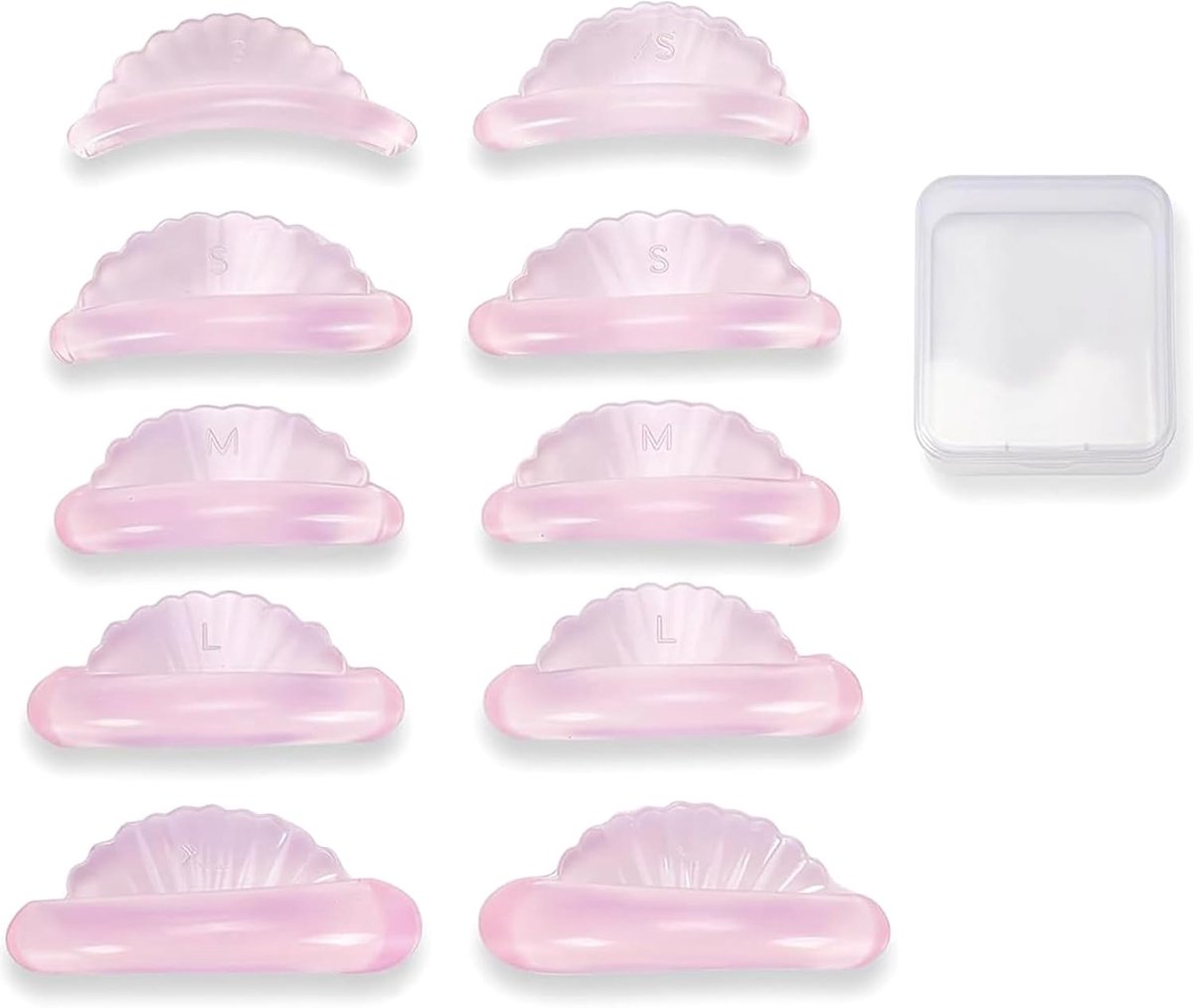 LEOUEANR 10 stuks schelpvormige wimperliftpads set, zelfklevende siliconen wimperliftschilden voor thuis of - ShopVlot