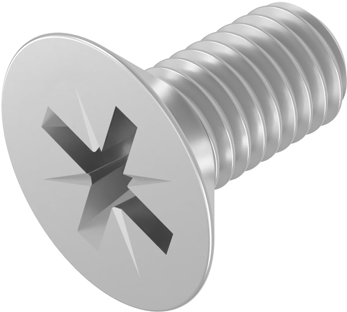 SECCARO Countersunk screw M1.6 x 4 mm, stainless steel V2A VA A2, DIN 965, Phillips head/PZ, full thread, 20 pieces - ShopVlot