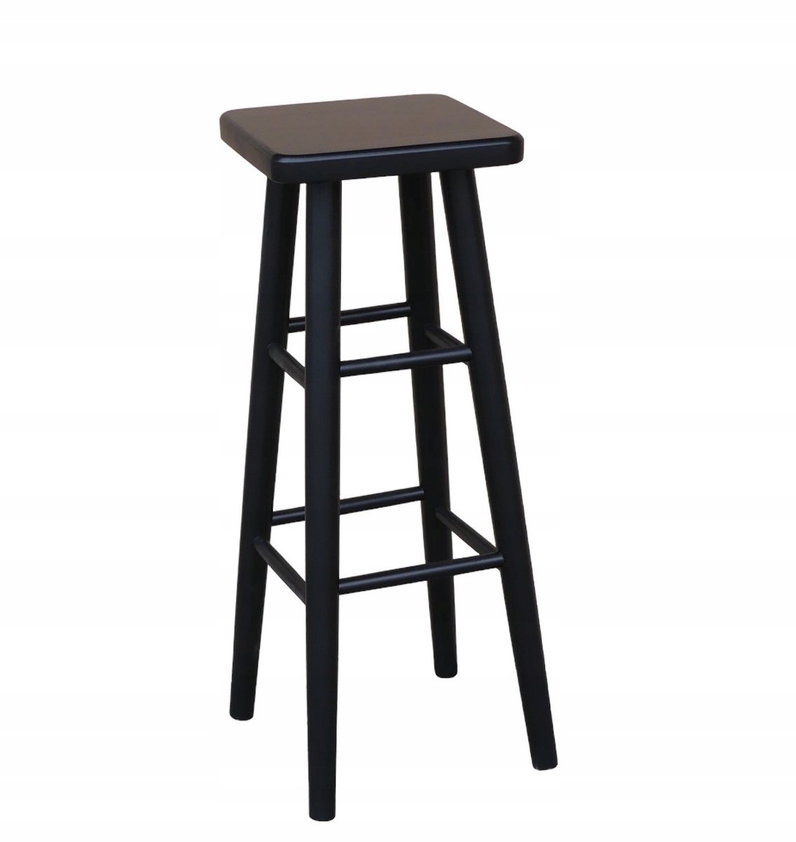 Houten Bar Kruk 80cm Zwart - Massief Beuken
