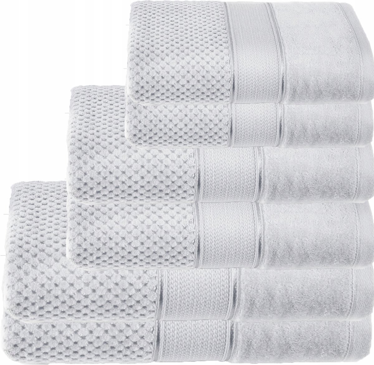 Luxe Badhanddoeken Set 6 Stuks - 500gsm Katoen - Zilver