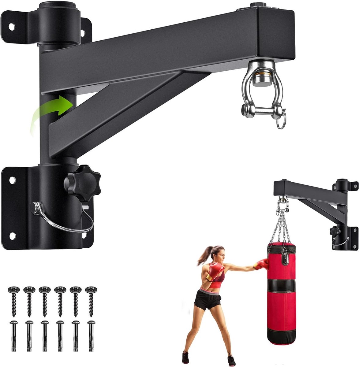 Punching Bag Hanger 17 inch - Wandmontage - 360 graden draaibaar - Ideaal voor thuis gym