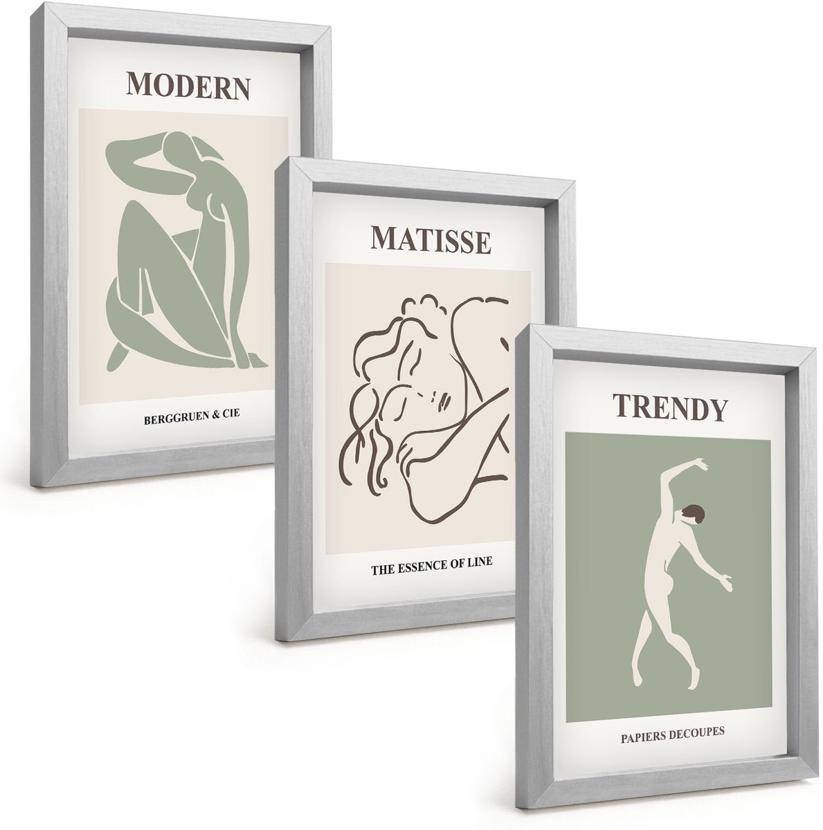 Tulup 4-Delige Schilderij Set - Stijlvolle personages in minimalistische vormen en kleuren. - 20 x 30 cm - Muurdecoratie - Wanddecoratie - Hal - Moderne Wanddecoratie