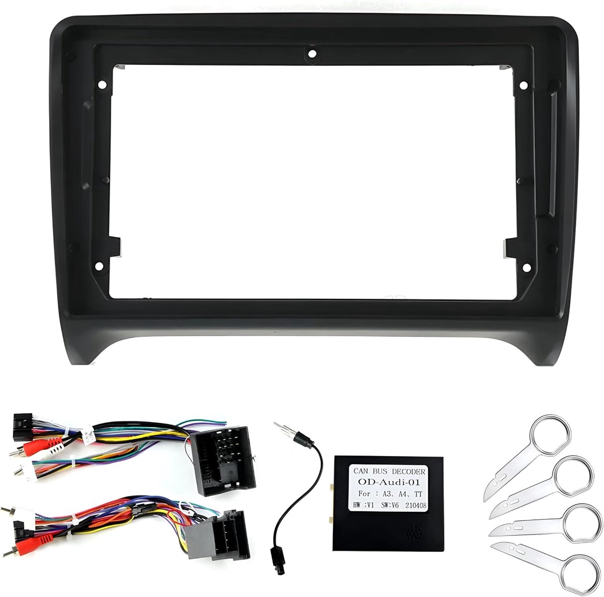 Sound-way - 9" inch dashboard car stereo facia radio adapter compatible with Audi TT (8J) 2006-2014 - KA22-124 - ShopVlot