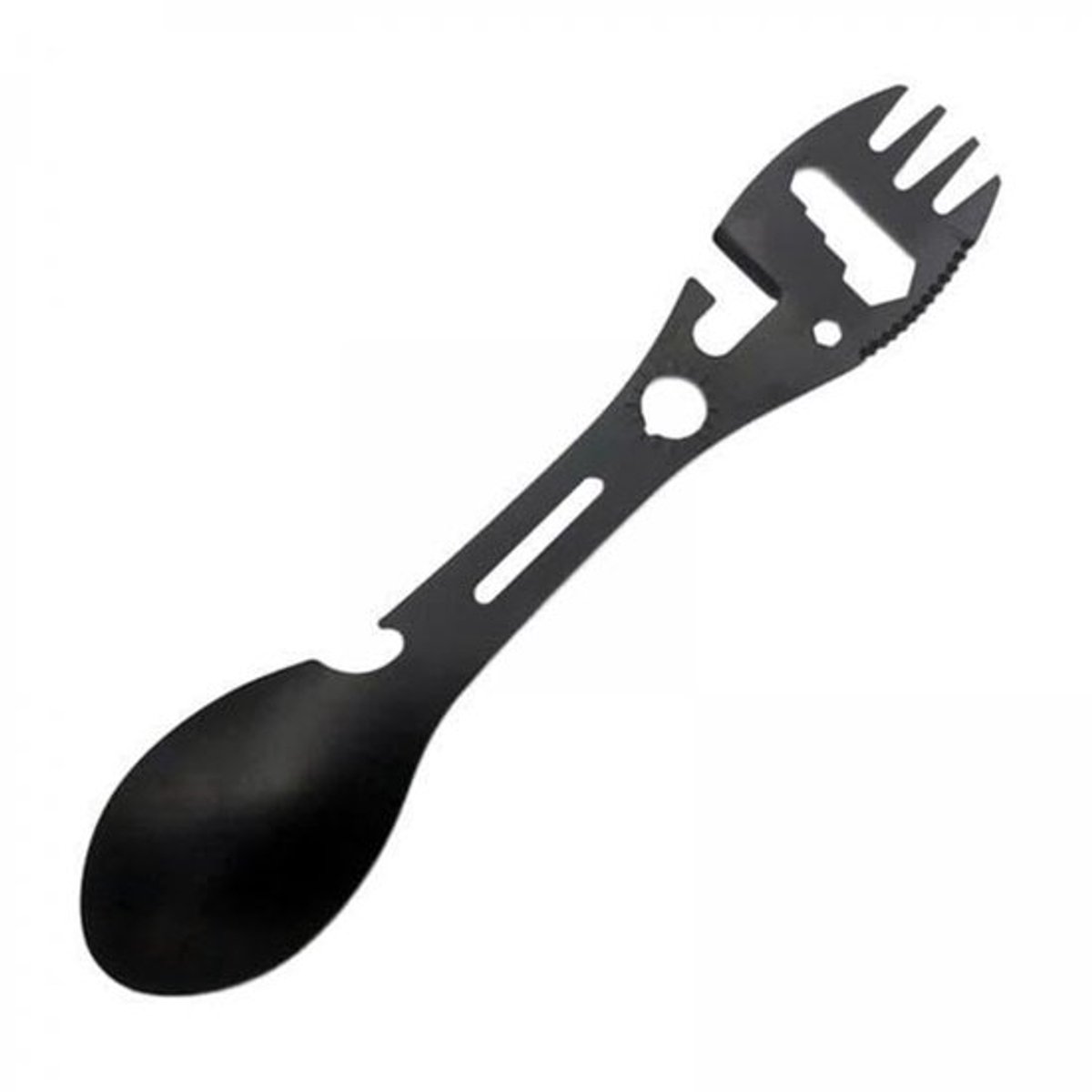 carmdering - Outdoor Bestek - Kampeerbestek - Lepel-Vork Set - RVS, ultralicht, multifunctioneel, blikopener, flesopener - Voor kamperen & reizen - Duurzaam en hittebestendig