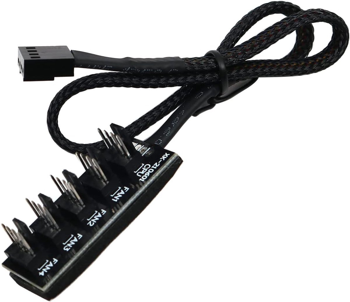 PC Fan Hub Splitter Adapter - 5-poorts zwart - nylon gevlochten - voor optimale luchtstroom - ShopVlot