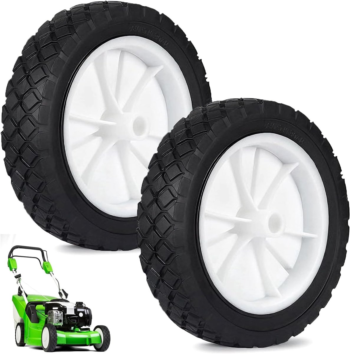 Rubber wielen 175mm - 2 stuks - hoogwaardig rubber - ideaal voor handwagens en tuingereedschap - ShopVlot