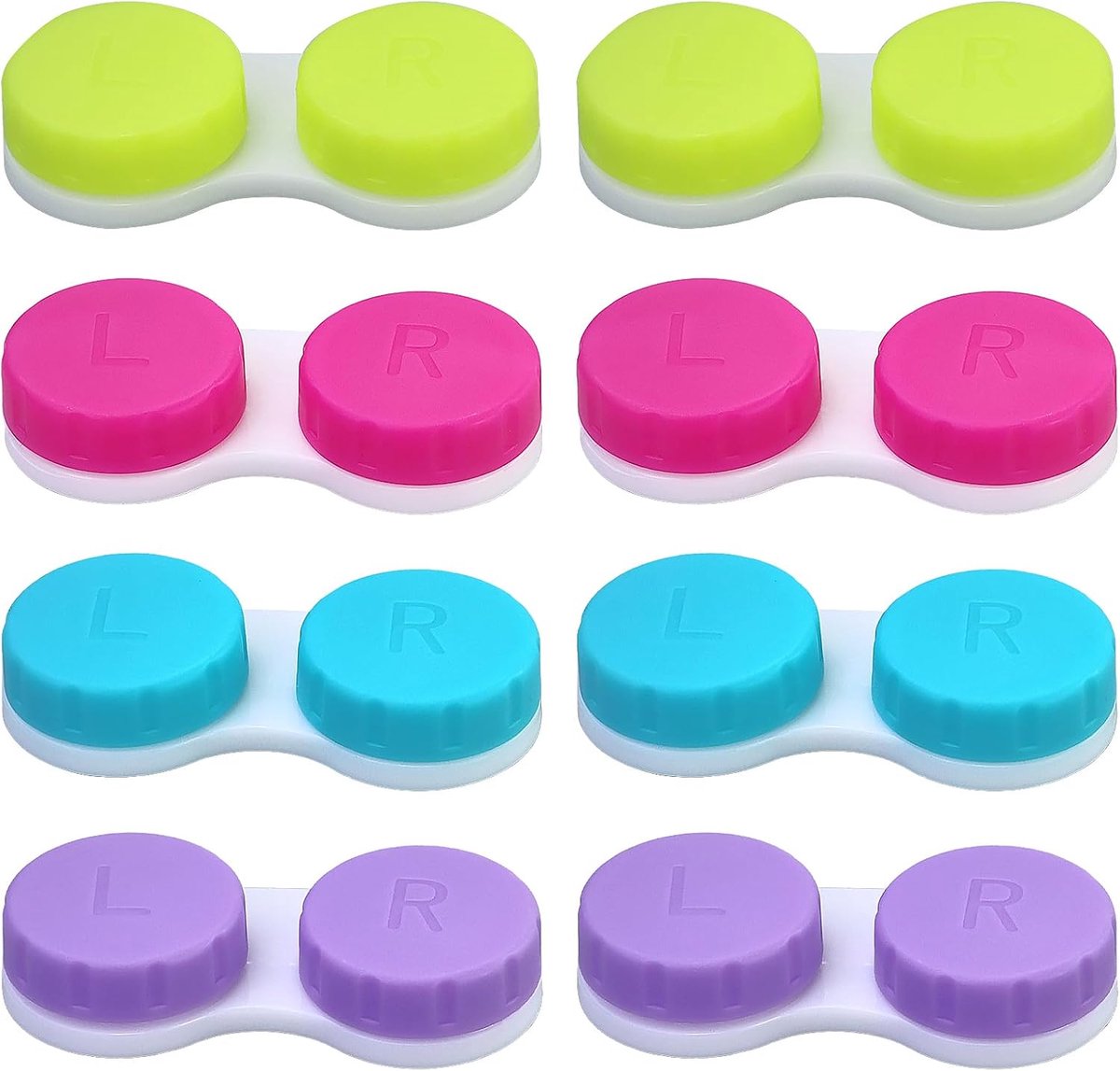 Contactlenshouder 8 Stuks - 4 Kleuren - Lekvrij - Voor Thuis en Op Reis - ShopVlot