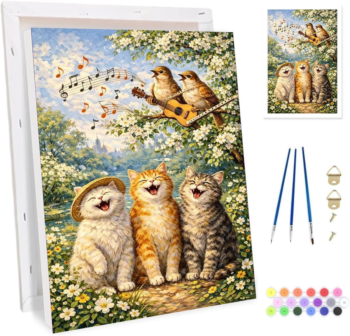 Schilderen op nummer set - 20 x 30 cm - met houten lijst - voor decoratie en ontspanning - m-winkel