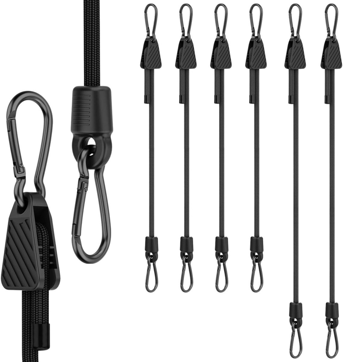 Spanrubber 6 stuks - verstelbare expander met haken - 45 cm en 120 cm - ideaal voor veilig transport - ShopVlot