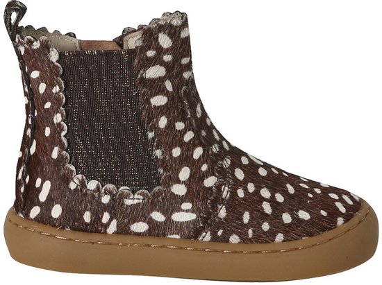 Chelsea boots met rits en elastiek van leer voor baby donkerbruin
