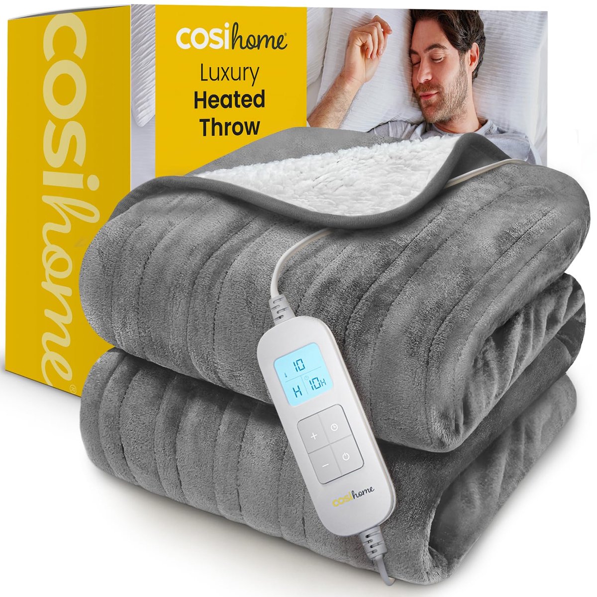 Cosi Home Luxe Warmtedeken - Grote Elektrische Deken van Fleece & Sherpa Wol met 10 Standen, Timer en - ShopVlot