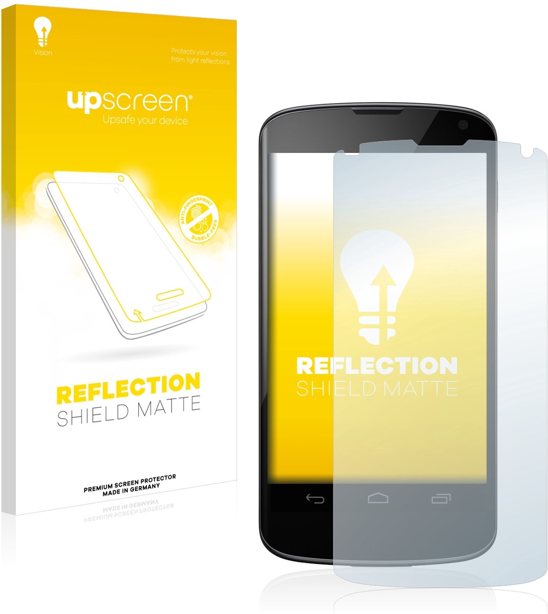 upscreen - Screenprotector voor Google Nexus 4 - Folie Beschermfolie anti glare matte