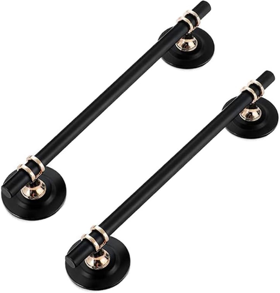 Deurhendels set van 2 - 192mm zwart - zelfklevend - eenvoudig te installeren voor kasten en deuren - ShopVlot