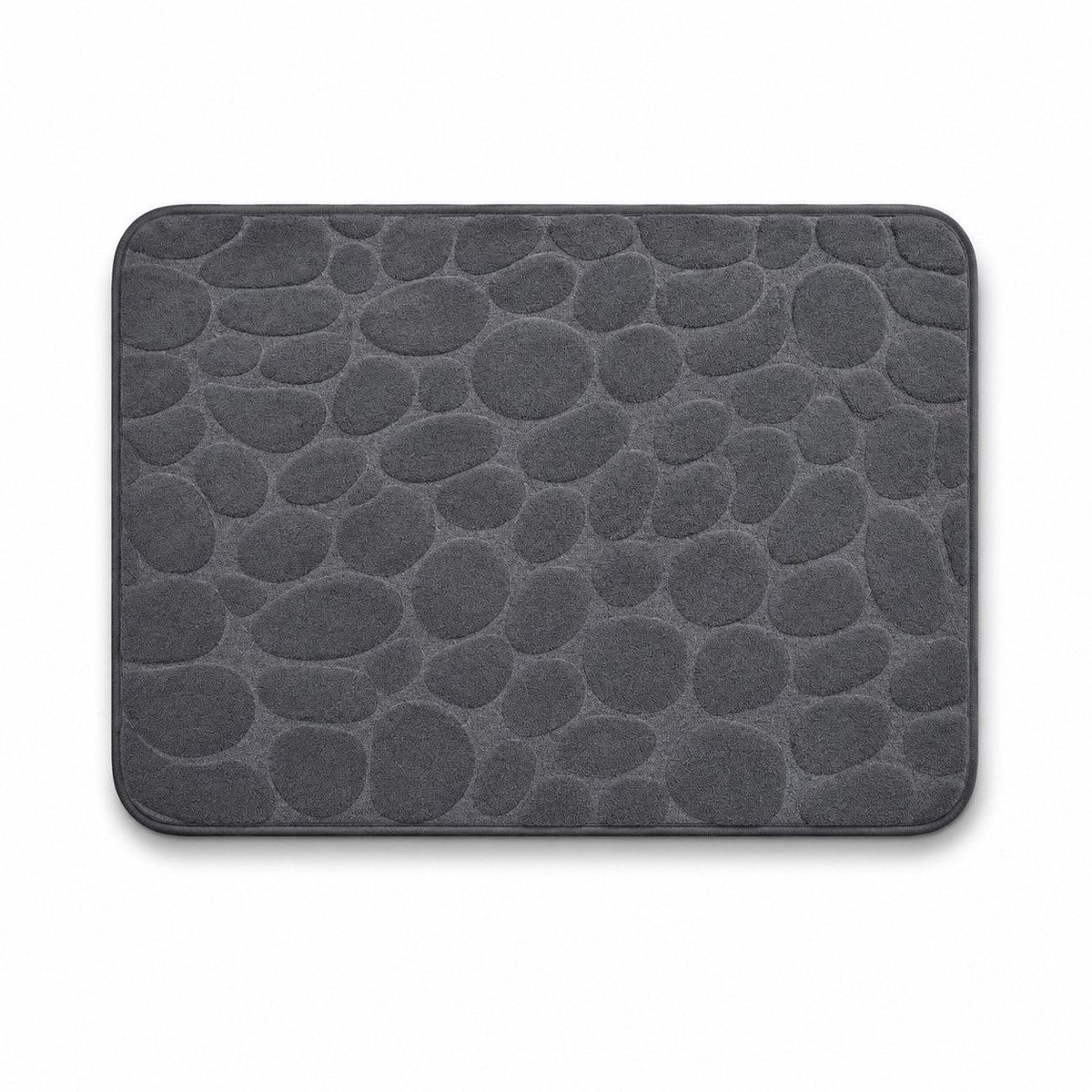 PolkaHome Badmat 60x40 cm – Zachte Traagschuim Douchemat – Antislip – Sneldrogend – Machinewasbaar – Donkergrijs