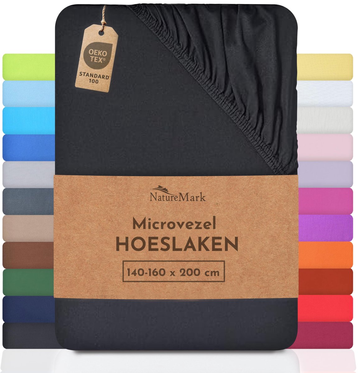 Laken 140x200-180x200 cm - microvezel - zwart - zachte slaapervaring - ShopVlot