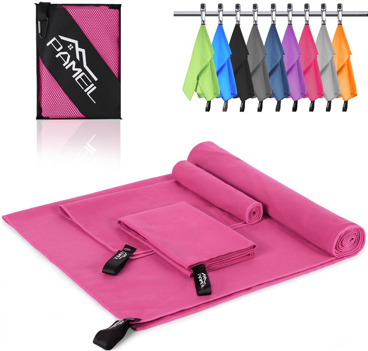 Microvezel handdoek set van 3 - grote en kleine handdoeken - sneldrogend - ideaal voor fitness en sauna - ShopVlot