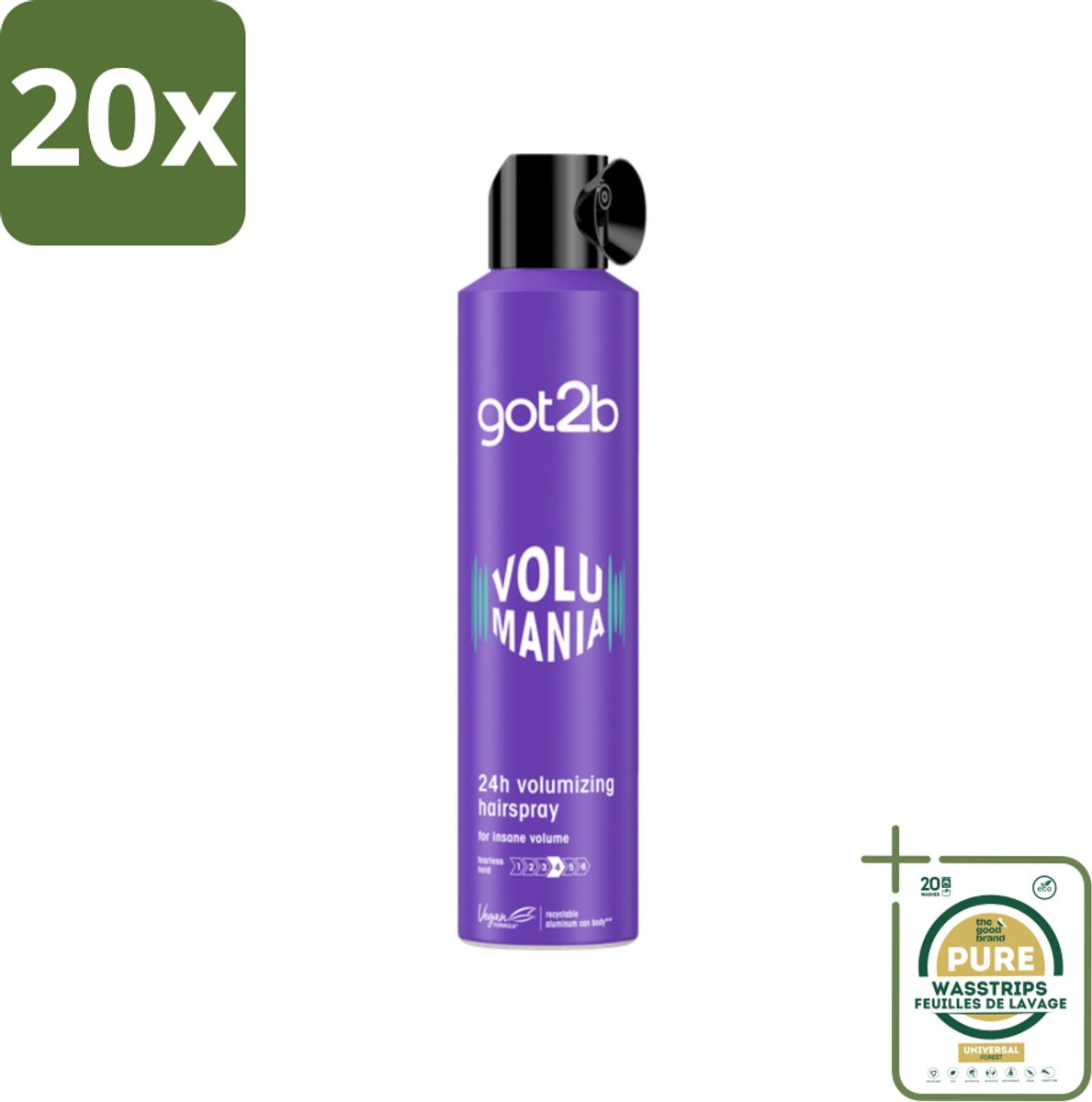 20 x Got2B - Haarspray - Volumania - 300 ml - Grootverpakking - Haarspray - Volume - Body - Hold - Vegan Haarspray