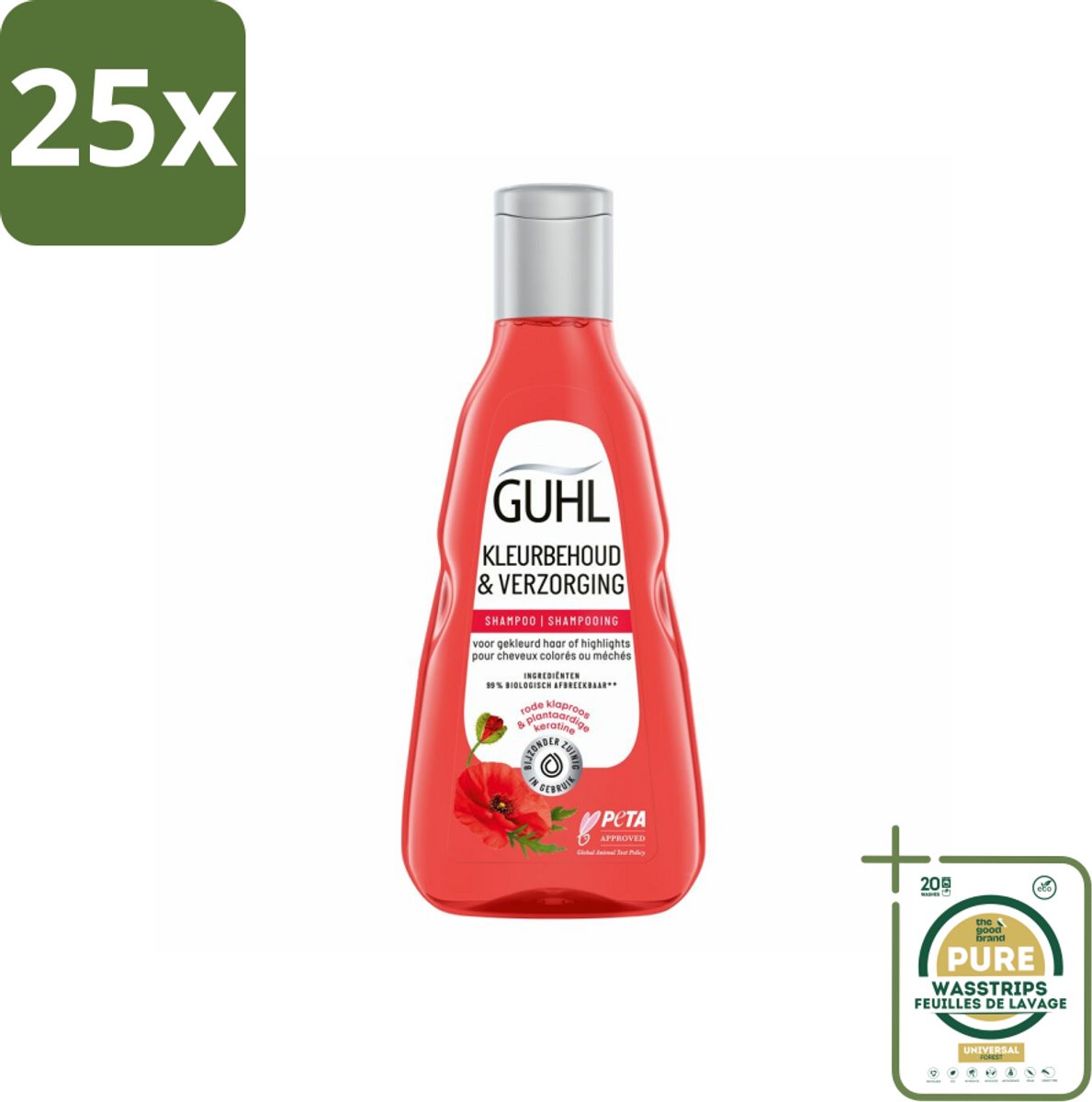 25 x Guhl - Shampoo - Kleurbehoud & Verzorging - 250 ml - Grootverpakking - Kleurbehoud Haar - Gekleurd Haar Verzorging - Shampoo Voor Gekleurd Haar - Haar Verzorging - Kleurintensiteit Haar