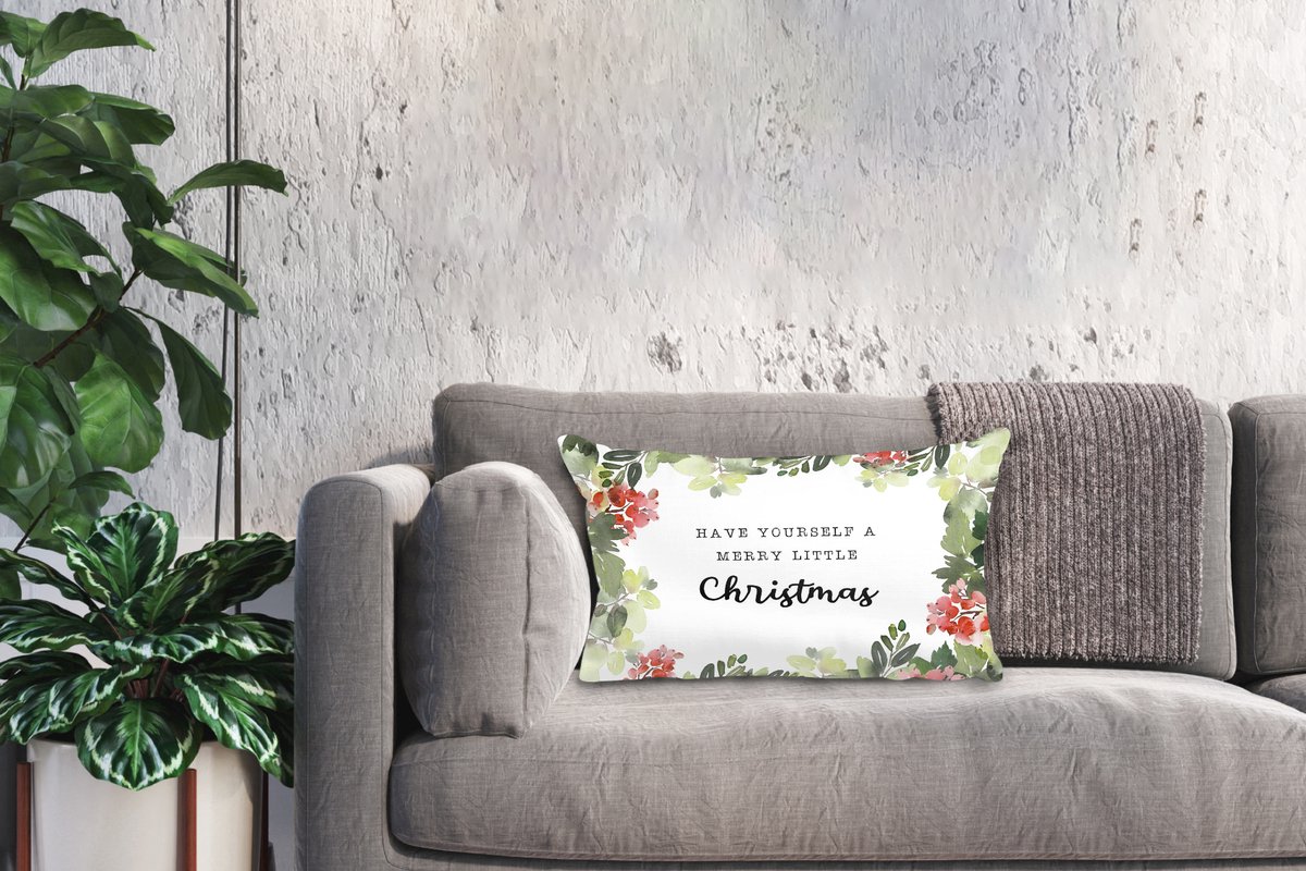 Sierkussens - Kussentjes Woonkamer - 50x30 cm - Kerst - Quote - Planten - Kerstversiering - Kerstdecoratie voor binnen - Woonkamer – foto 6