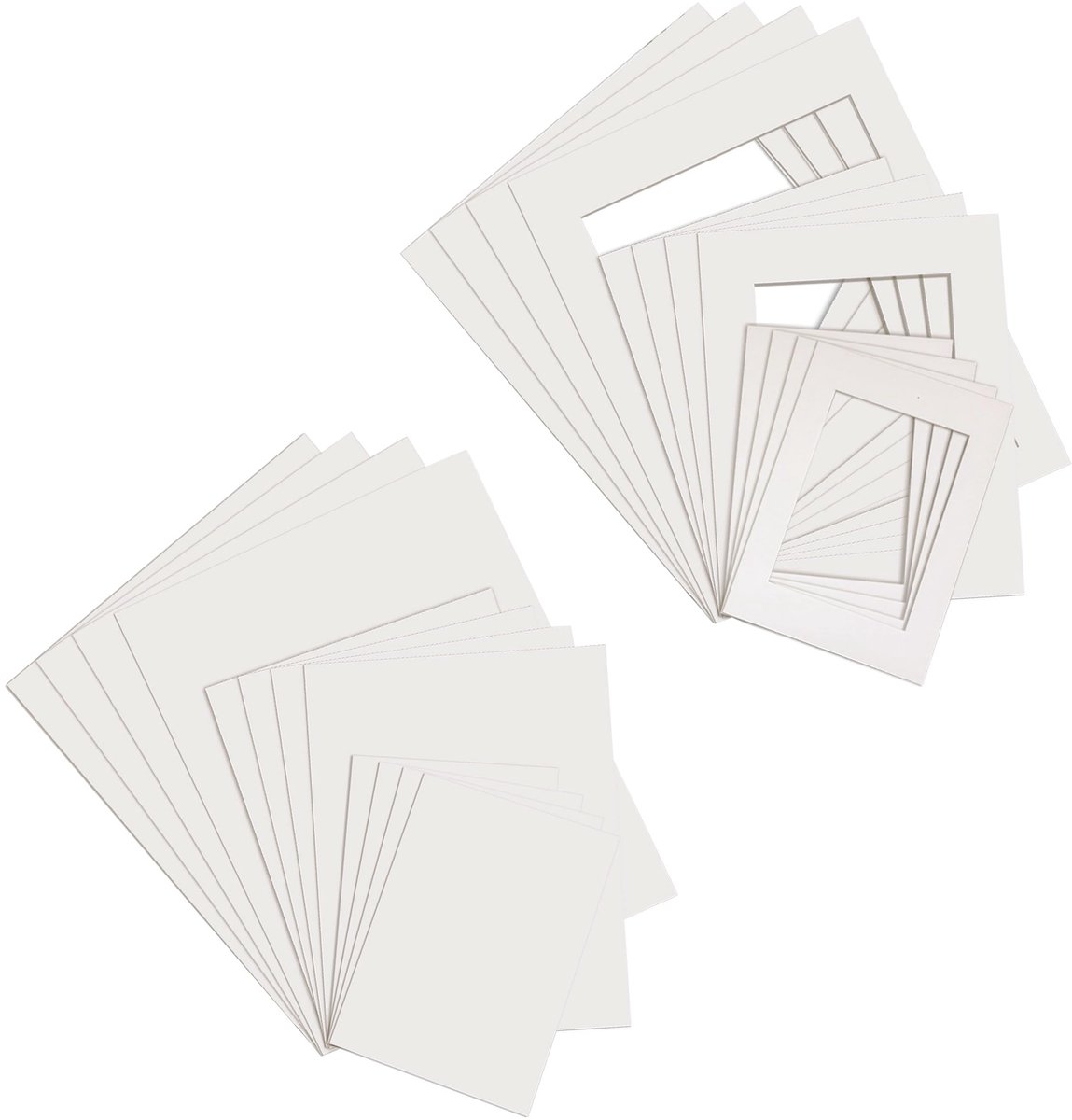 Psiokimi 24 stuks Passe-Partout, Beige Passepartout Karton, 3 Maten Vooraf Gesneden Passe-Partout Karton voor Foto's - ShopVlot