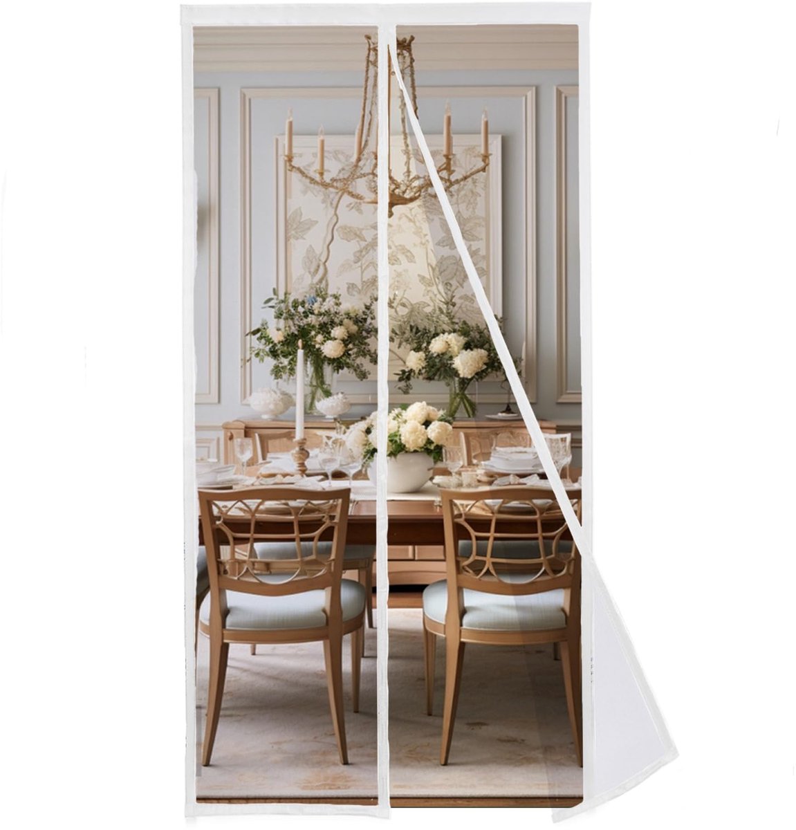 MAGICDOOR Vliegengaas voor deur, magnetisch, 80 x 220 cm, polyestervezel, pure kleur, insectenbescherming, balkondeur - ShopVlot