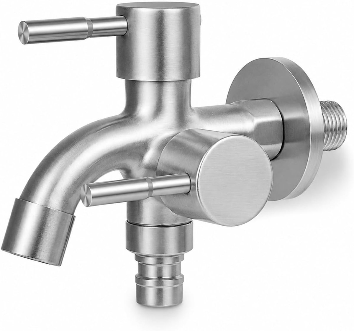 Double Tap, Double Tap, 1/2 Inch Water Tap, Washing Machine, Water Tap for Garden, Kitchen and Bathroom - ShopVlot