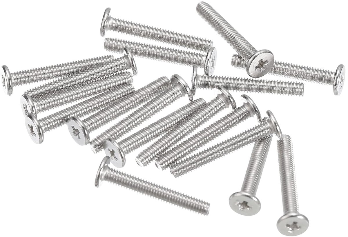 sourcing map M3 - 0.5 x 20mm 20pcs Flat Round Head Screws 304 Stainless Steel Cross Head Drive Machine Screws Hardware - ShopVlot