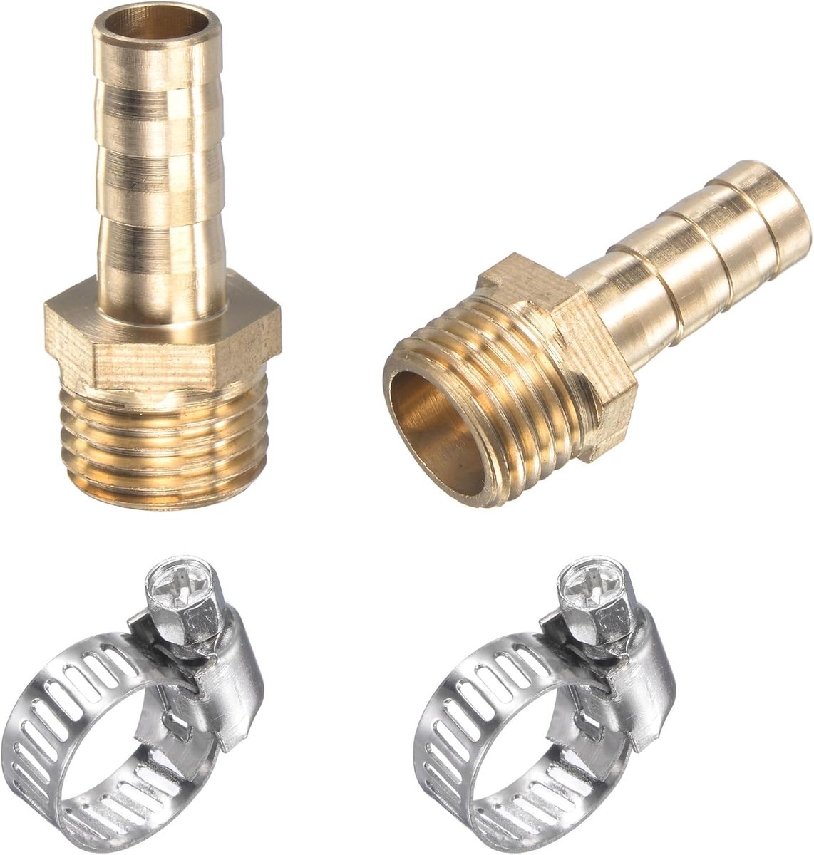 sourcing map Brass Tooth Tube Straight Socket 8mm x G1/4 Plug Threaded Hose Connection with Stainless Steel Hose Hose - ShopVlot