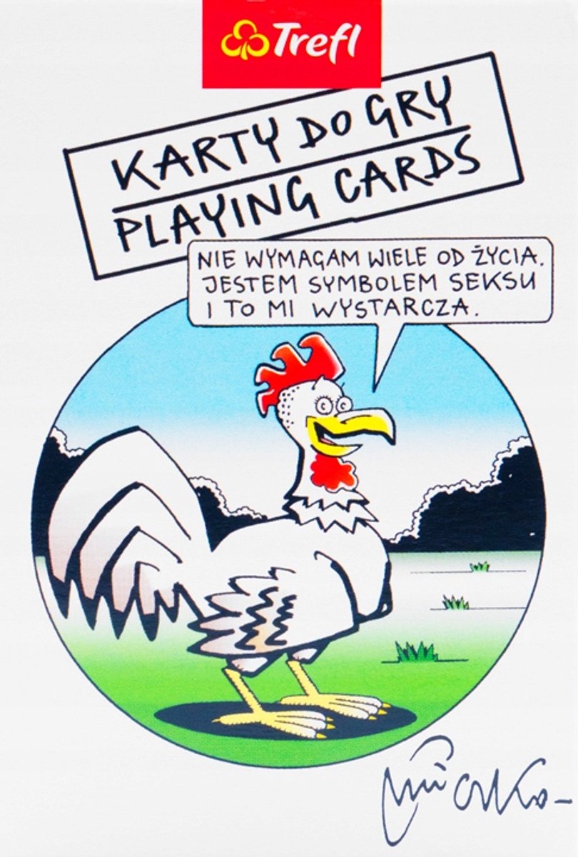 Trefl Mleczko Speelkaarten - 55 kaarten met satirische illustraties