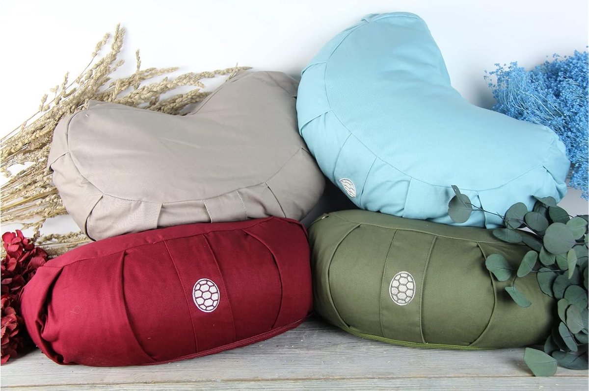 Zafu-kussen voor meditatie - Granaat - Hoogte 15 cm - Vulling van Duurzaam Boekweit - Voor Yoga en Meditatie