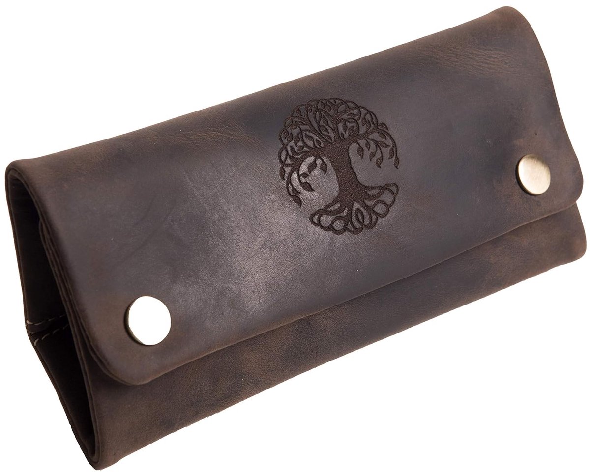 NDERS Tobacco Bag Made of Genuine Leather, Tobacco Bag, Smoking Bag, German Design (Tree Brown) - ShopVlot