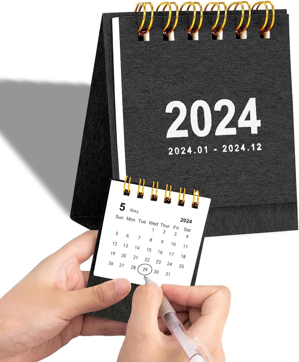 Desk Calendar 2024 - Standing Flip Mini 2024 Desk Calendar for Daily Planning and Organization, Triangular Folding - ShopVlot
