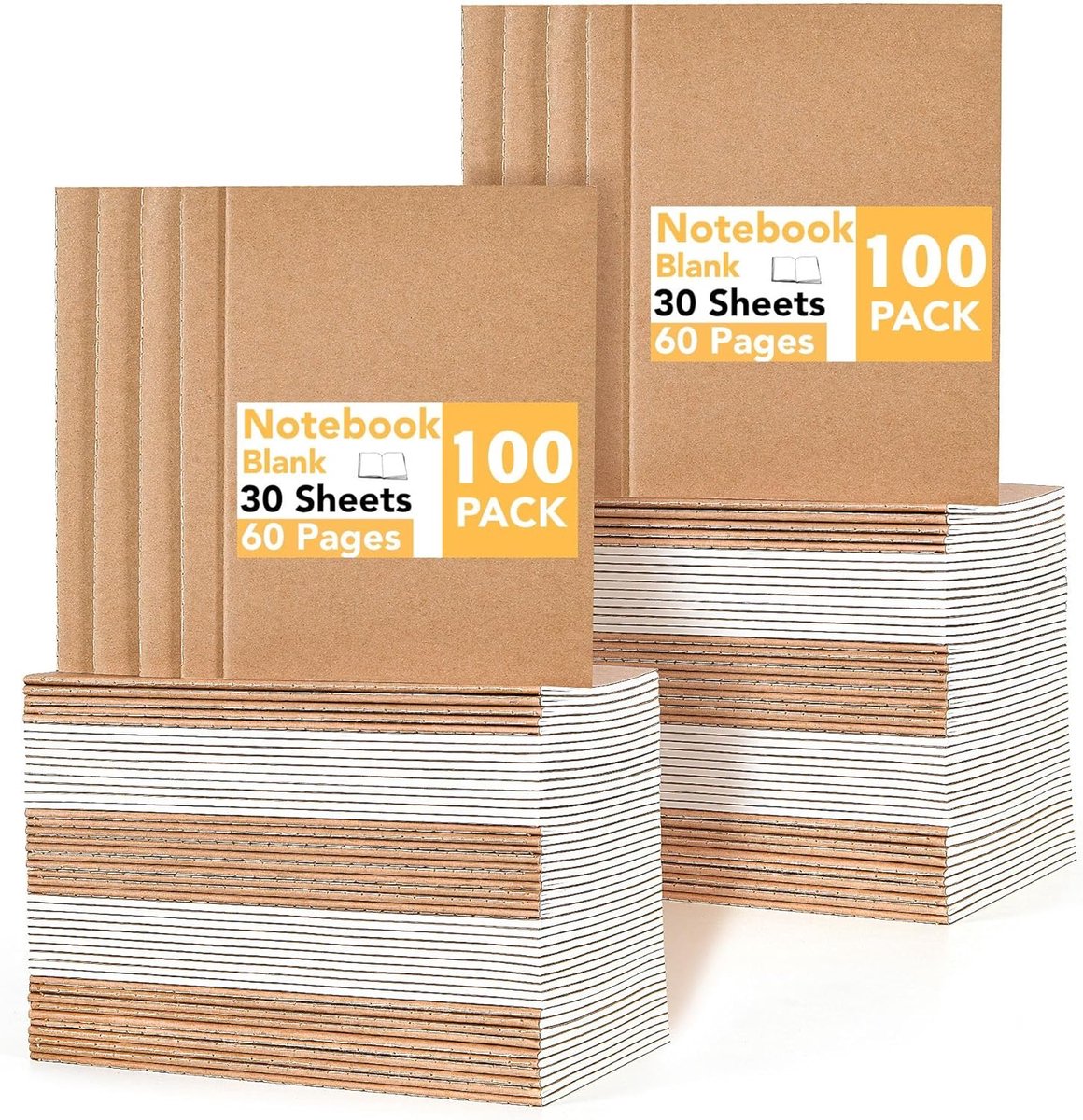 Notitieboek A5 - wit - kraftpapier - ideaal voor kantoor en school - ShopVlot